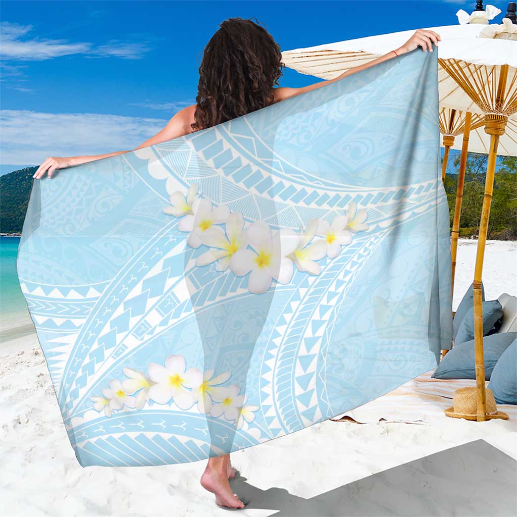 Polynesian Vintage Floral Sarong Azure Motifs - Polynesian Pride