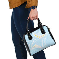 Polynesian Vintage Floral Shoulder Handbag Azure Motifs - Polynesian Pride