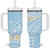 Polynesian Vintage Floral Tumbler With Handle Azure Motifs - Polynesian Pride