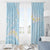 Polynesian Vintage Floral Window Curtain Azure Motifs - Polynesian Pride