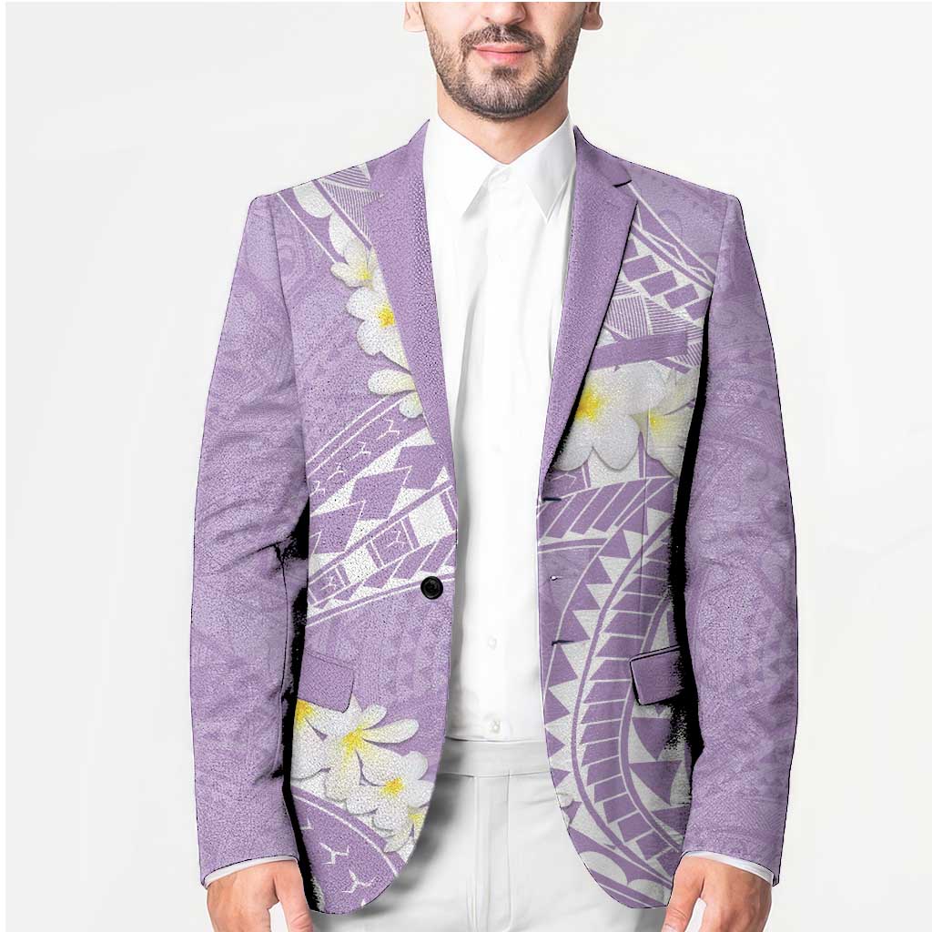 Polynesian Vintage Floral Blazer Lavender Motifs - Polynesian Pride