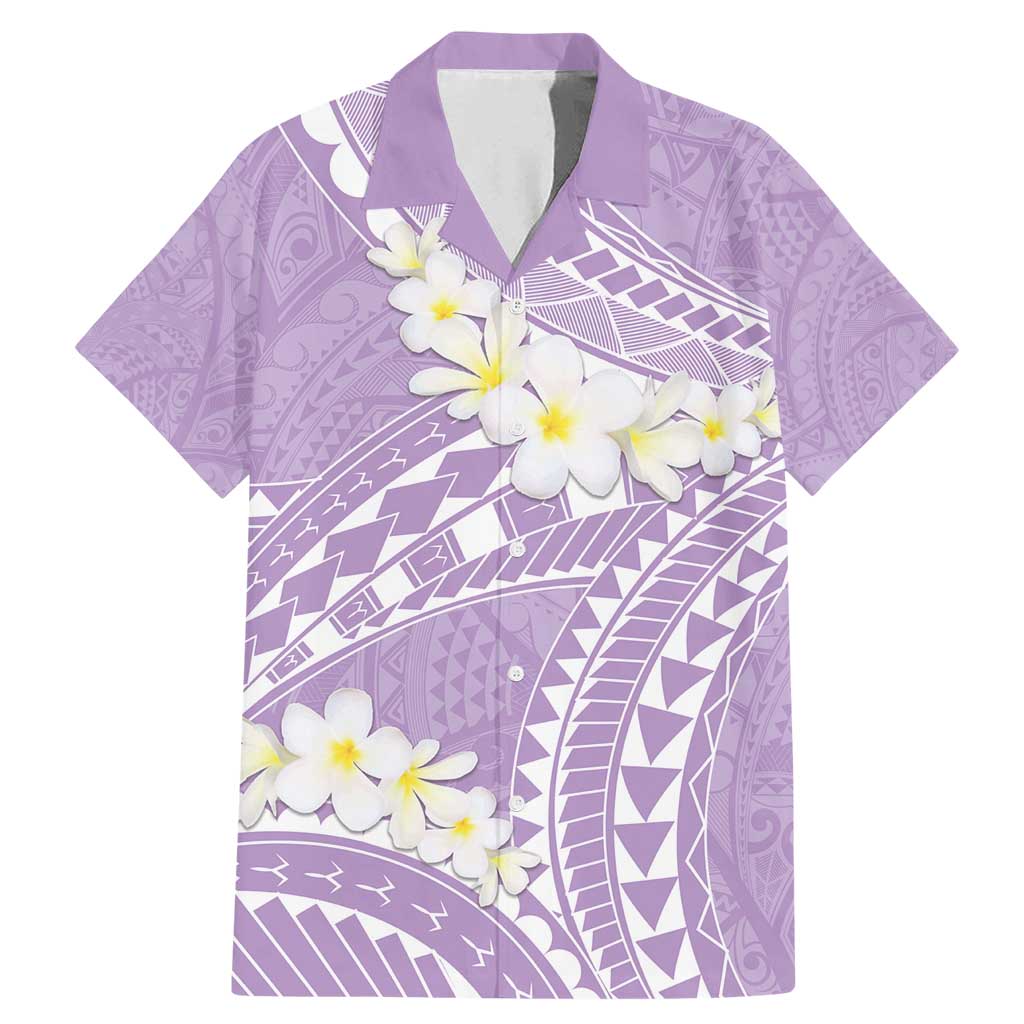 Polynesian Vintage Floral Family Matching Mermaid Dress and Hawaiian Shirt Lavender Motifs LT7 Dad's Shirt - Short Sleeve Lavender - Polynesian Pride
