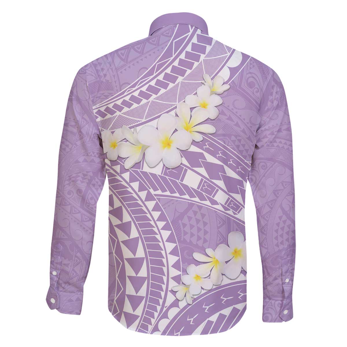 Polynesian Vintage Floral Family Matching Off The Shoulder Long Sleeve Dress and Hawaiian Shirt Lavender Motifs LT7 - Polynesian Pride