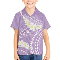 Polynesian Vintage Floral Family Matching Off Shoulder Maxi Dress and Hawaiian Shirt Lavender Motifs LT7 Son's Shirt Lavender - Polynesian Pride