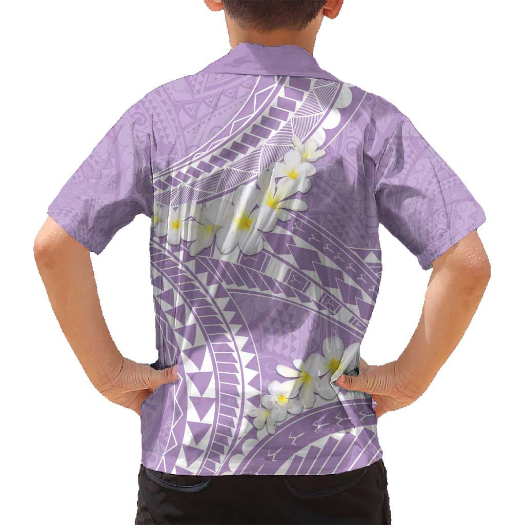 Polynesian Vintage Floral Family Matching Off Shoulder Short Dress and Hawaiian Shirt Lavender Motifs LT7 - Polynesian Pride