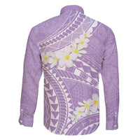 Polynesian Vintage Floral Family Matching Off Shoulder Short Dress and Hawaiian Shirt Lavender Motifs LT7 - Polynesian Pride