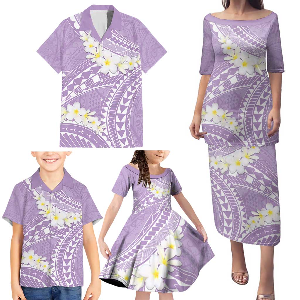 Polynesian Vintage Floral Family Matching Puletasi and Hawaiian Shirt Lavender Motifs LT7 - Polynesian Pride