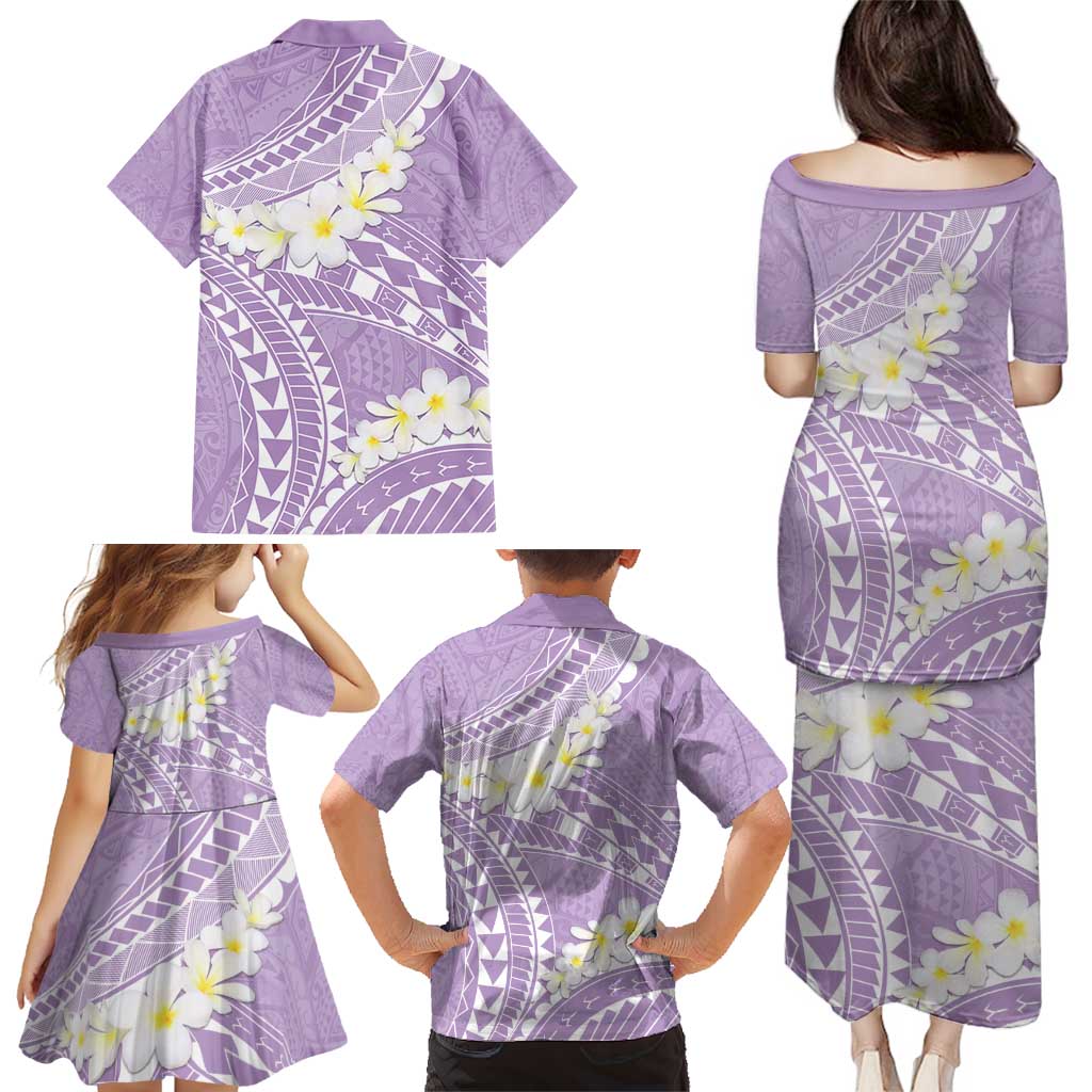 Polynesian Vintage Floral Family Matching Puletasi and Hawaiian Shirt Lavender Motifs LT7 - Polynesian Pride