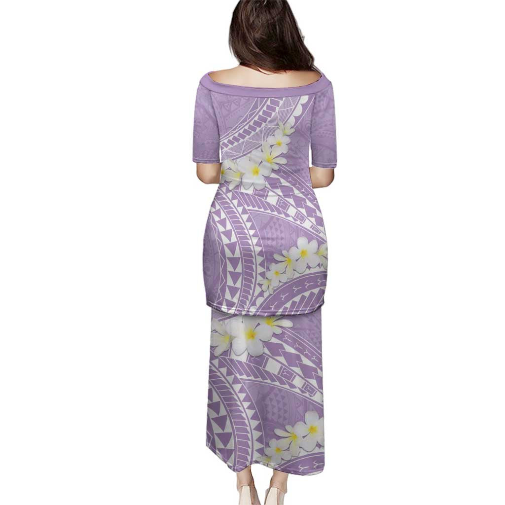Polynesian Vintage Floral Family Matching Puletasi and Hawaiian Shirt Lavender Motifs LT7 - Polynesian Pride