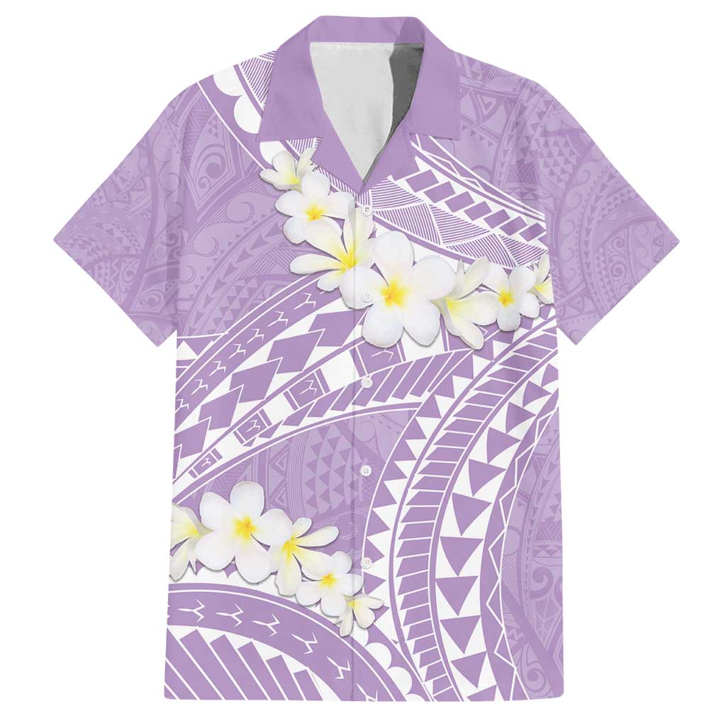 Polynesian Vintage Floral Family Matching Summer Maxi Dress and Hawaiian Shirt Lavender Motifs LT7 Dad's Shirt - Short Sleeve Lavender - Polynesian Pride