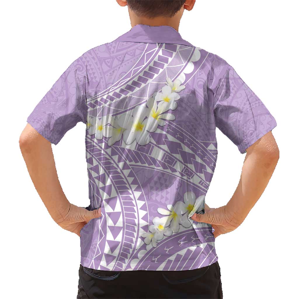 Polynesian Vintage Floral Hawaiian Shirt Lavender Motifs - Polynesian Pride