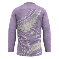 Polynesian Vintage Floral Hockey Jersey Lavender Motifs - Polynesian Pride