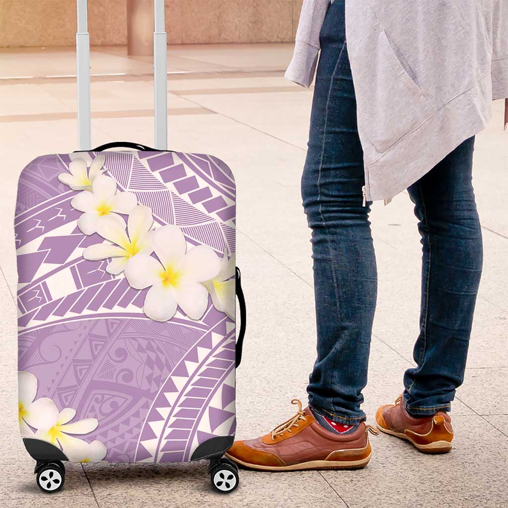 Polynesian Vintage Floral Luggage Cover Lavender Motifs LT7 Lavender - Polynesian Pride