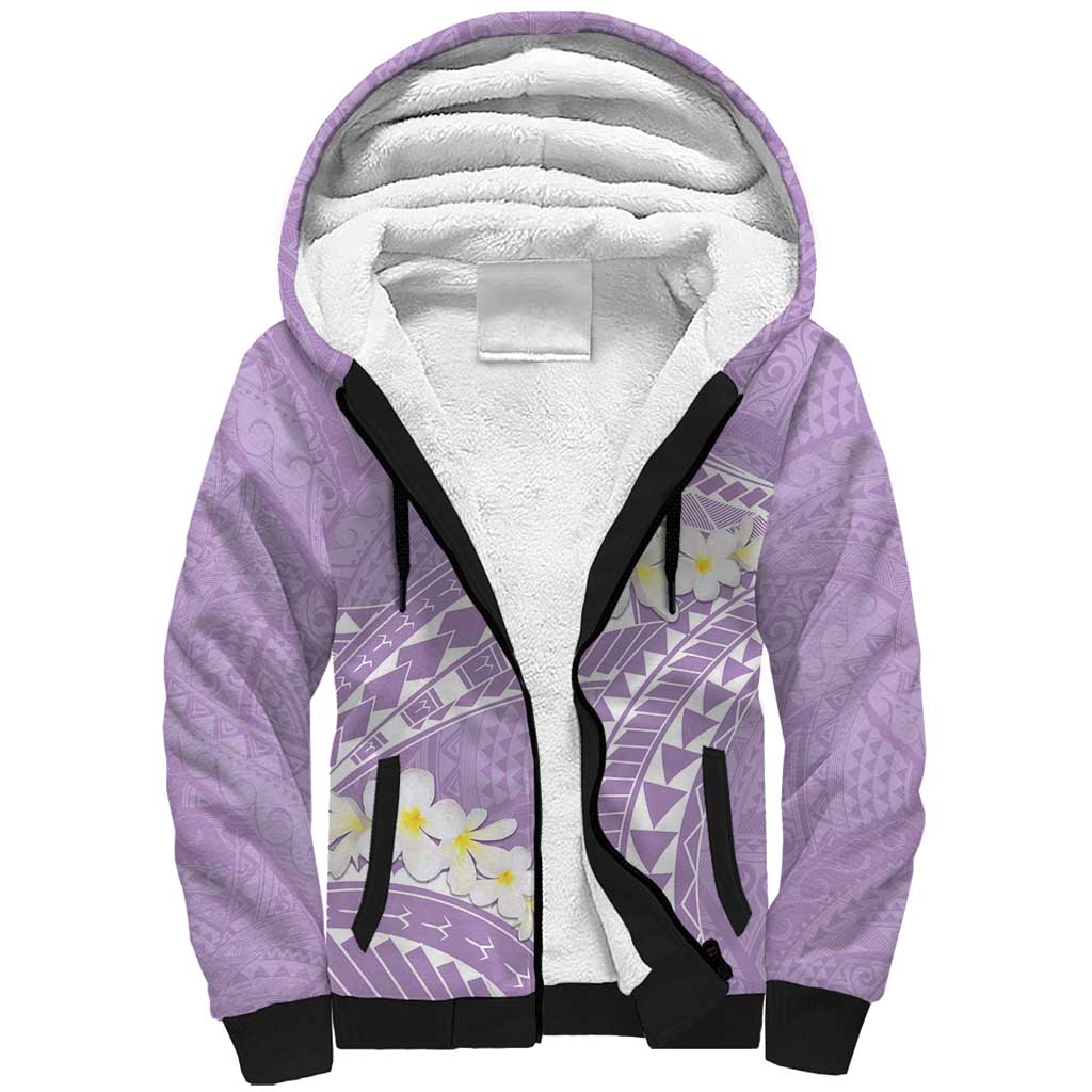 Polynesian Vintage Floral Sherpa Hoodie Lavender Motifs LT7 Unisex Lavender - Polynesian Pride