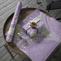 Polynesian Vintage Floral Wrapping Paper Lavender Motifs