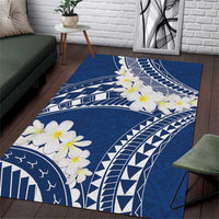Polynesian Vintage Floral Area Rug Navy Blue Motifs LT7 Navy Blue - Polynesian Pride