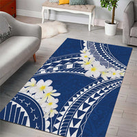 Polynesian Vintage Floral Area Rug Navy Blue Motifs LT7 - Polynesian Pride