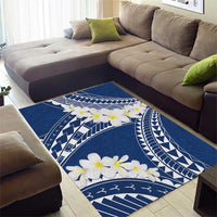 Polynesian Vintage Floral Area Rug Navy Blue Motifs LT7 - Polynesian Pride