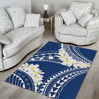 Polynesian Vintage Floral Area Rug Navy Blue Motifs LT7 - Polynesian Pride