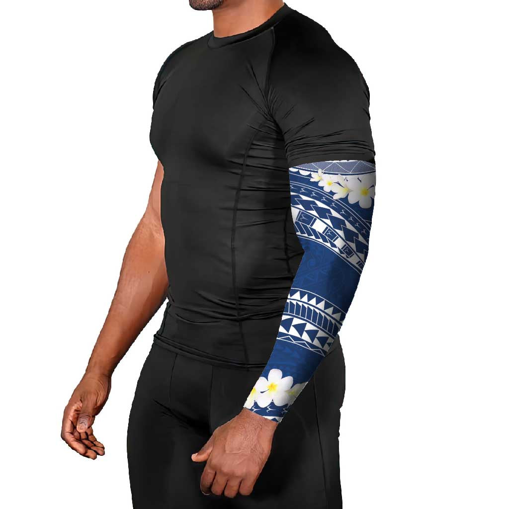 Polynesian Vintage Floral Arm Sleeves Navy Blue Motifs - Polynesian Pride