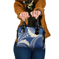 Polynesian Vintage Floral Shoulder Handbag Navy Blue Motifs LT7 One Size Navy Blue - Polynesian Pride