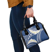 Polynesian Vintage Floral Shoulder Handbag Navy Blue Motifs LT7 - Polynesian Pride