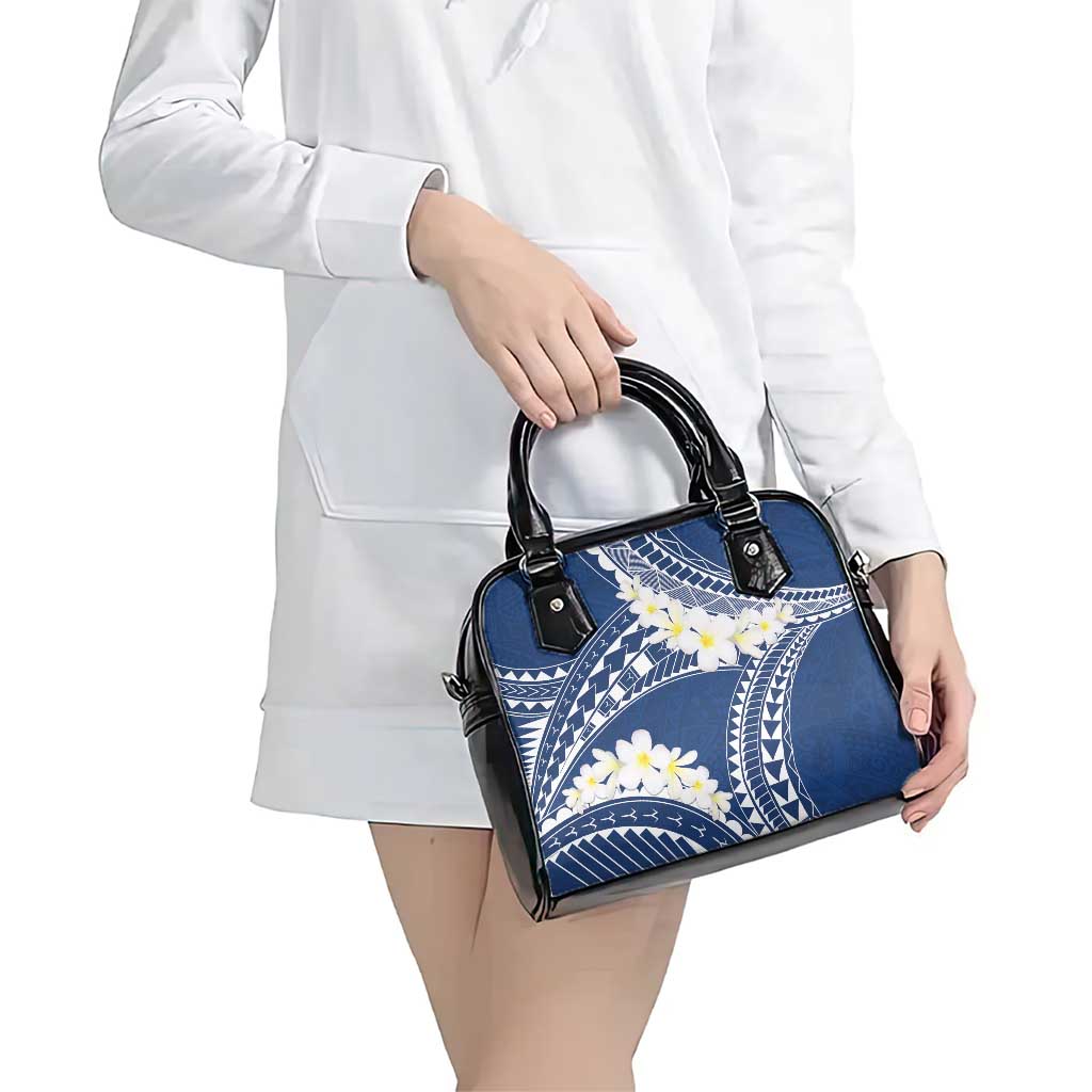 Polynesian Vintage Floral Shoulder Handbag Navy Blue Motifs LT7 - Polynesian Pride