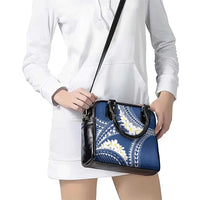 Polynesian Vintage Floral Shoulder Handbag Navy Blue Motifs LT7 - Polynesian Pride