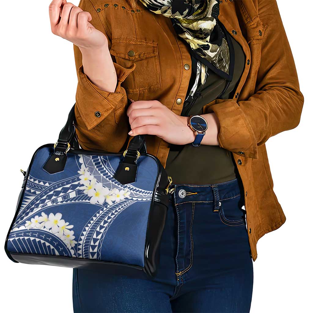 Polynesian Vintage Floral Shoulder Handbag Navy Blue Motifs LT7 - Polynesian Pride