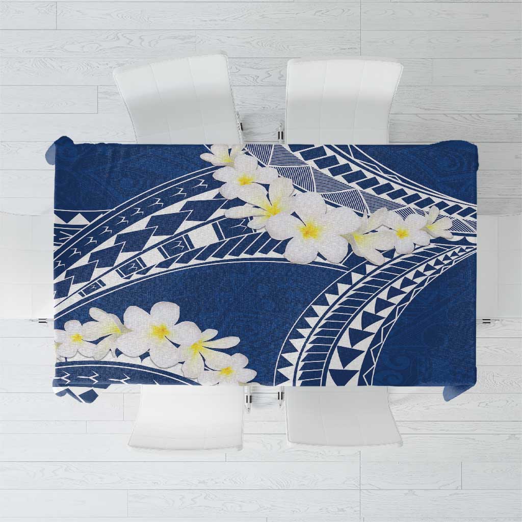 Polynesian Vintage Floral Tablecloth Navy Blue Motifs - Polynesian Pride