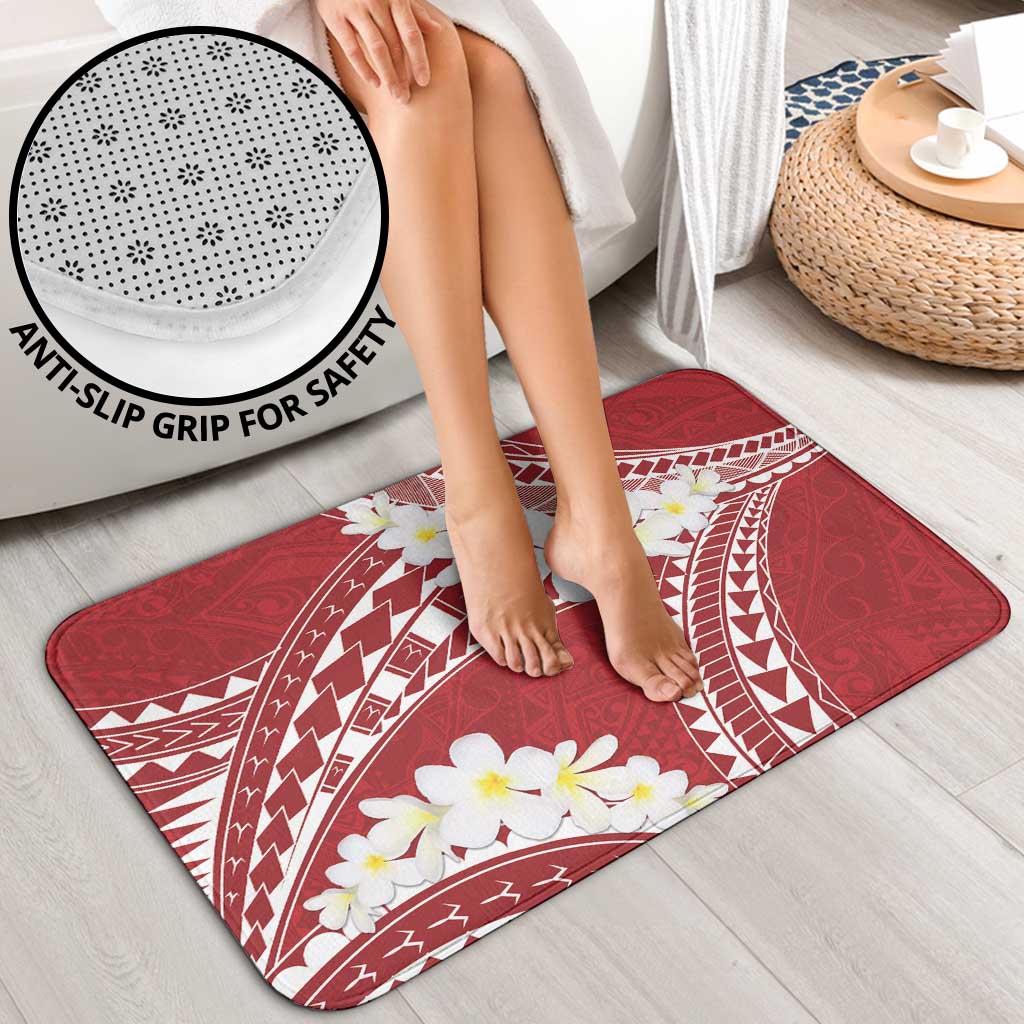 Polynesian Vintage Floral Bathroom Set Scarlet Motifs - Polynesian Pride
