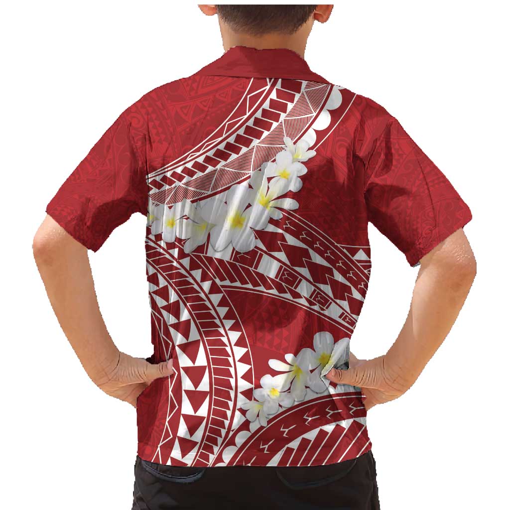Polynesian Vintage Floral Family Matching Mermaid Dress and Hawaiian Shirt Scarlet Motifs LT7 - Polynesian Pride