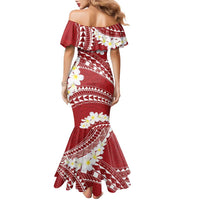 Polynesian Vintage Floral Family Matching Mermaid Dress and Hawaiian Shirt Scarlet Motifs LT7 - Polynesian Pride