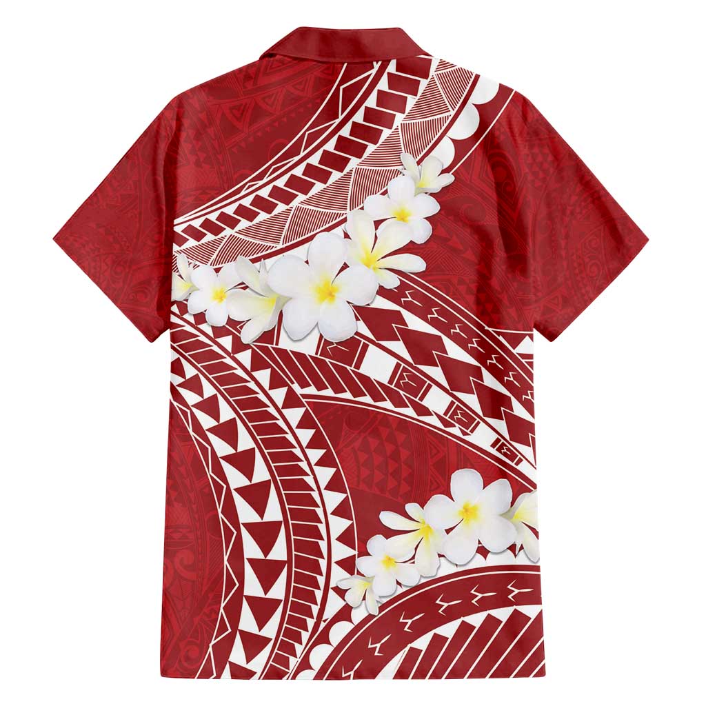 Polynesian Vintage Floral Family Matching Off Shoulder Maxi Dress and Hawaiian Shirt Scarlet Motifs LT7 - Polynesian Pride