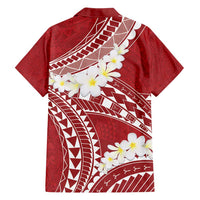 Polynesian Vintage Floral Family Matching Off Shoulder Short Dress and Hawaiian Shirt Scarlet Motifs LT7 - Polynesian Pride