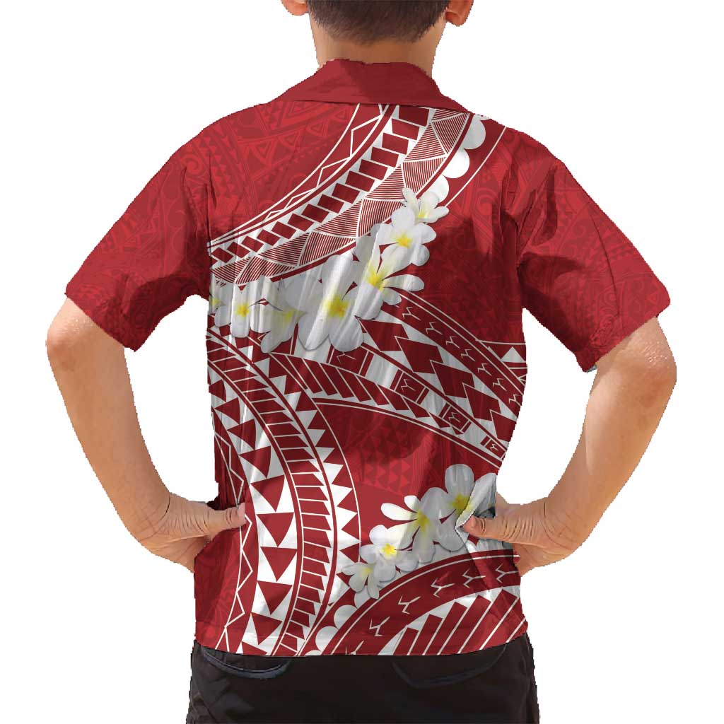 Polynesian Vintage Floral Family Matching Puletasi and Hawaiian Shirt Scarlet Motifs LT7 - Polynesian Pride