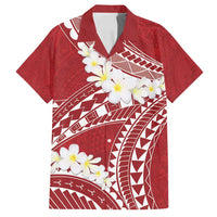 Polynesian Vintage Floral Family Matching Puletasi and Hawaiian Shirt Scarlet Motifs LT7 Dad's Shirt - Short Sleeve Scarlet - Polynesian Pride
