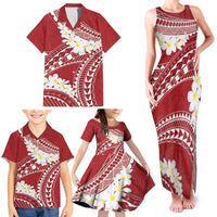 Polynesian Vintage Floral Family Matching Tank Maxi Dress and Hawaiian Shirt Scarlet Motifs LT7 - Polynesian Pride