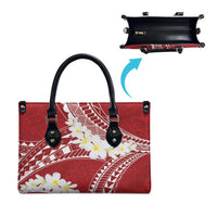 Polynesian Vintage Floral Leather Bag Scarlet Motifs - Polynesian Pride