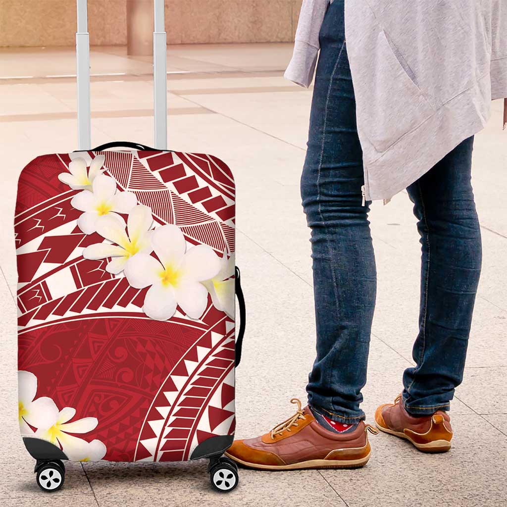 Polynesian Vintage Floral Luggage Cover Scarlet Motifs LT7 Scarlet - Polynesian Pride