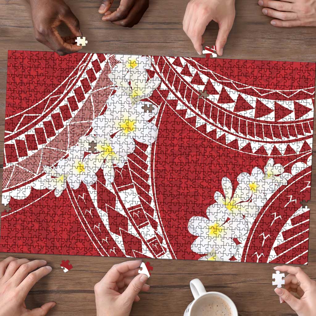 Polynesian Vintage Floral Puzzle Scarlet Motifs - Polynesian Pride