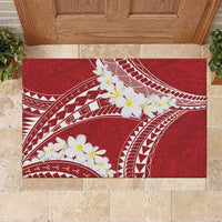 Polynesian Vintage Floral Rubber Doormat Scarlet Motifs - Polynesian Pride