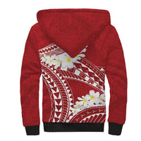 Polynesian Vintage Floral Sherpa Hoodie Scarlet Motifs - Polynesian Pride