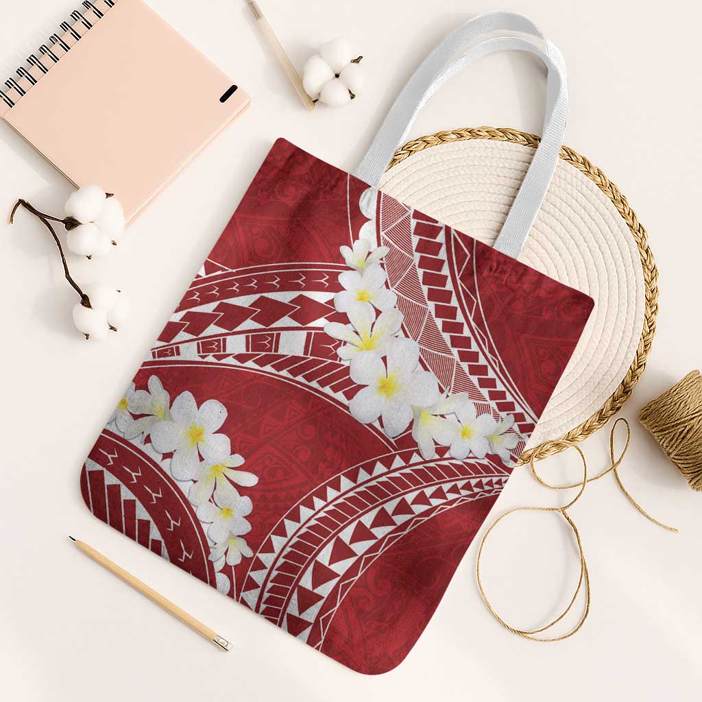 Polynesian Vintage Floral Tote Bag Scarlet Motifs - Polynesian Pride