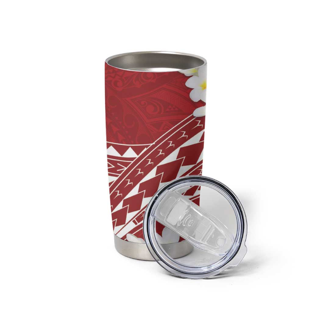 Polynesian Vintage Floral Tumbler Cup Scarlet Motifs - Polynesian Pride