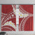 Polynesian Vintage Floral Window Curtain Scarlet Motifs - Polynesian Pride