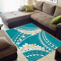 Polynesian Vintage Floral Area Rug Teal Motifs LT7 - Polynesian Pride