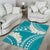 Polynesian Vintage Floral Area Rug Teal Motifs - Polynesian Pride