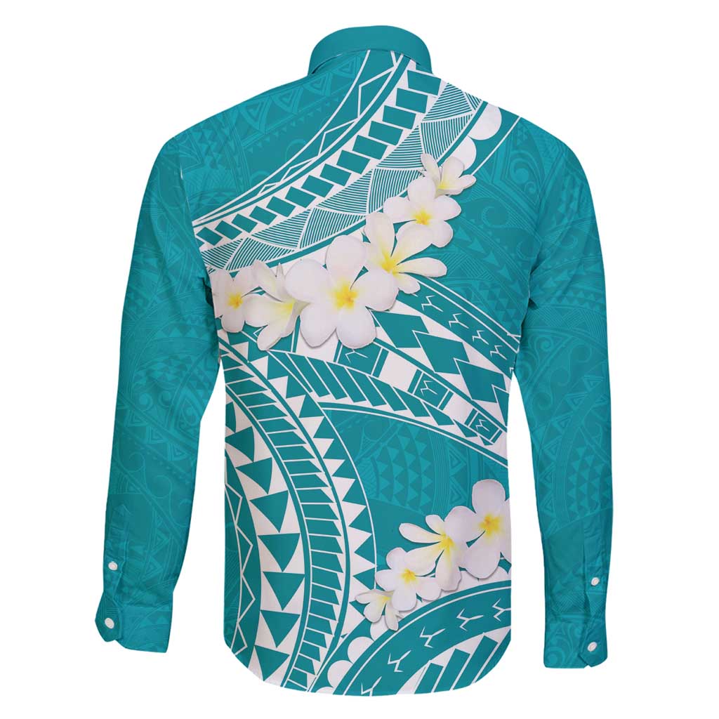 Polynesian Vintage Floral Family Matching Summer Maxi Dress and Hawaiian Shirt Teal Motifs LT7 - Polynesian Pride
