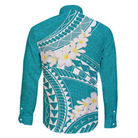 Polynesian Vintage Floral Family Matching Summer Maxi Dress and Hawaiian Shirt Teal Motifs LT7 - Polynesian Pride